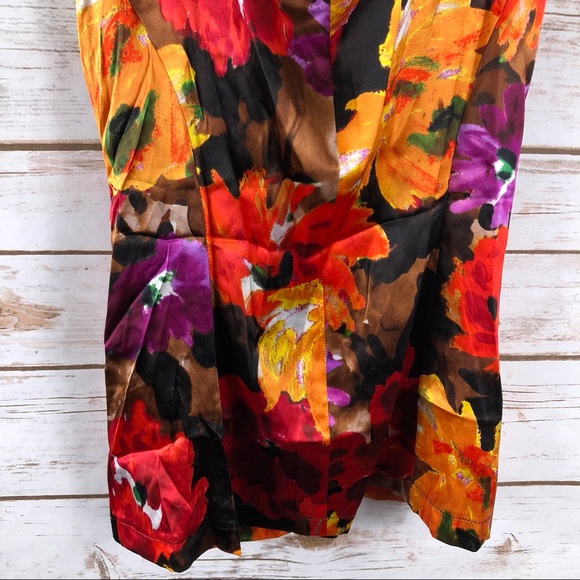Cache bright floral silk blend sleeveless top - Picture 8 of 8